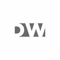 dw logo monogram met ontwerpsjabloon voor negatieve ruimtestijl vector