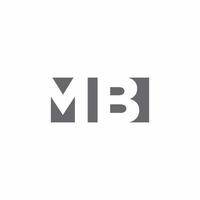 mb logo monogram met ontwerpsjabloon voor negatieve ruimtestijl vector