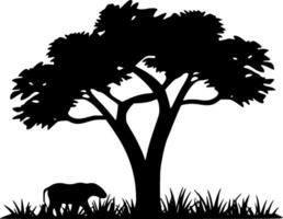 Afrika - minimalistische en vlak logo - vector illustratie