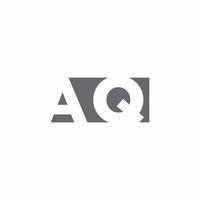 aq logo monogram met ontwerpsjabloon voor negatieve ruimtestijl vector