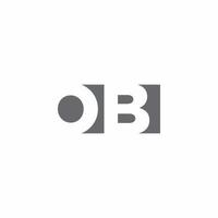 ob logo monogram met ontwerpsjabloon voor negatieve ruimtestijl vector