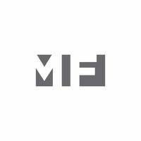 mf logo monogram met ontwerpsjabloon voor negatieve ruimtestijl vector