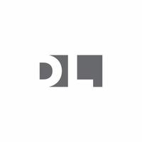 dl logo monogram met ontwerpsjabloon voor negatieve ruimtestijl vector