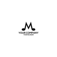 zwart m muziek- logo ontwerp vector