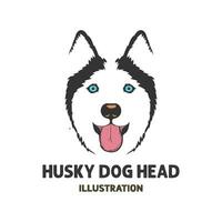 schor hond gezicht hoofd met plakken uit tong illustratie vector