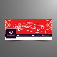 Abstracte Happy Valentine&#39;s day elegante facebook tijdlijnbannersjabloon vector