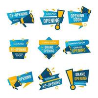 grote opening badge set vector