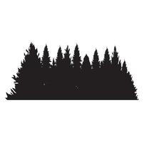 pijnboom boom silhouetten. groenblijvend Woud sparren en sparren zwart vormen, wild natuur bomen Sjablonen. vector illustratie bos- bomen reeks Aan wit achtergrond