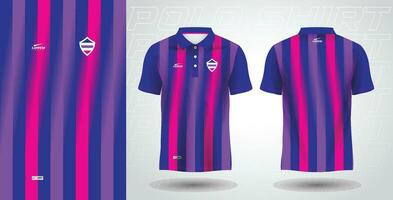 blauw Purper en roze polo sport overhemd sublimatie Jersey sjabloon vector