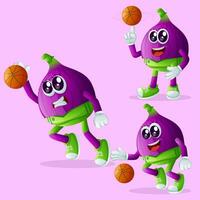 schattig fig tekens spelen basketbal vector