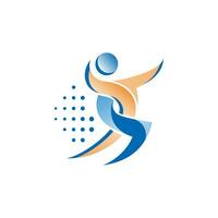 kleurrijk sport- abstract logo, rennen logo, volley bal, vector