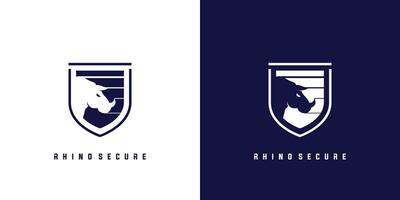 modern en sterk neushoorn beveiligen logo ontwerp vector