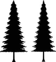 pijnboom bomen silhouet vector reeks verzameling Aan wit achtergrond, vector illustratie.