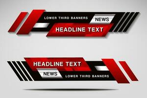 modern rood en zwart lager derde banier voor nieuws opschrift grafisch vector