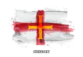 realistische aquarel vlag van Guernsey. vector. vector