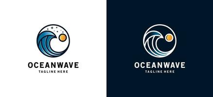 modern oceaan Golf symbool icoon logo ontwerp met creatief concept vector