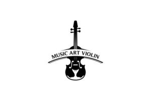 orkest viool muziek- logo sjabloon, muziek- kunst illustratie ontwerp vector