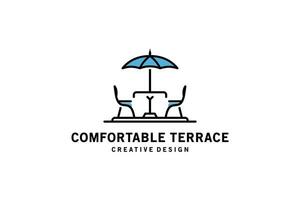 creatief modern terras cafe symbool vector illustratie ontwerp