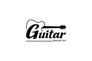 akoestisch gitaar logo ontwerp sjabloon, gemakkelijk vector gitaar muziek- kunst logo
