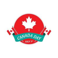 happy canada day gratis vector illustratie badge en sticker ontwerp