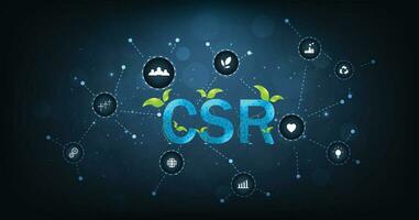 csr concept voor bedrijf en organisatie. vector