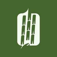 tropisch bamboe Woud logo, boom romp en blad ontwerp, vector illustratie symbool