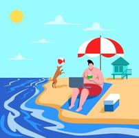 vakantie op het strand, reizen illustratie concept vector