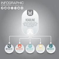 business circle info graphic, diagram, presentatie vijf stappen vector