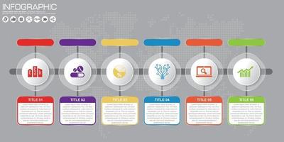 tijdlijn vector infographic. wereldkaart achtergrond