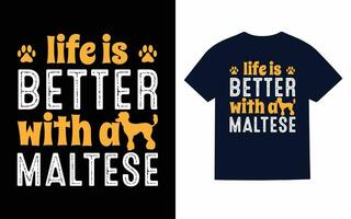 Maltees hond t-shirt ontwerp vector