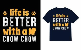 chow chow hond t-shirt ontwerp vector