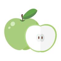 cartoon vector illustratie geïsoleerde object vers fruit groene appel