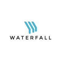 modern w brief waterval logo ontwerp sjabloon vector