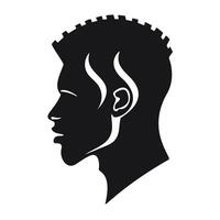 profiel afro Amerikaans Mens silhouet vector