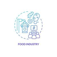 2d helling voedsel industrie dun lijn icoon concept, geïsoleerd vector, blauw illustratie vertegenwoordigen Product aansprakelijkheid. vector