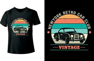 New York retro auto club wijnoogst t-shirt ontwerp vector