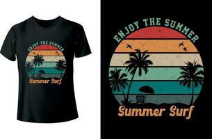 genieten de zomer zomer surfen zomer t-shirt ontwerp vector