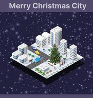 kerst winter stad afbeelding conceptuele vakantie vector