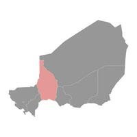 tahoua regio kaart, administratief divisie van de land van Niger. vector illustratie.