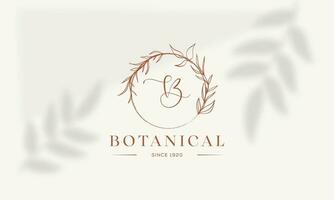 botanisch bloemen element vector modieus hand- getrokken logo met wild bloem en bladeren