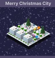 kerst winter stad afbeelding conceptuele vakantie vector