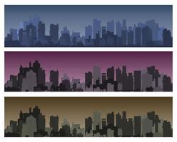 banner stad landschap van silhouetten vector
