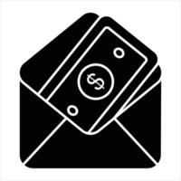 contant geld envelop glyph pictogrammen ontwerp stijl vector