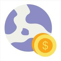 globaal geld vlak icoon ontwerp stijl vector