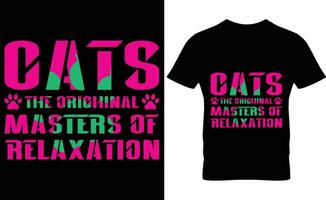 katten de origineel meester van ontspanning typografie t overhemd ontwerp vector