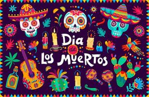 dag van de dood dia de los Muertos vakantie banier vector