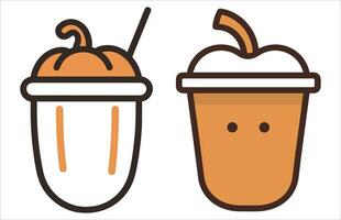 pompoen kruid latte koffie vector, vallen latte koffie illustratie, herfst koffie vector