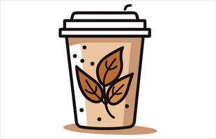 pompoen kruid latte koffie vector, vallen latte koffie illustratie, herfst koffie vector