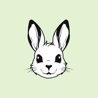 subtiel konijn hoofd silhouet artwork vector