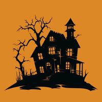 halloween tafereel afgebeeld in intrigerend silhouet vector